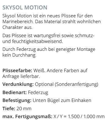Skysol Motion 4 weiß 680x750mm 3132-4-W