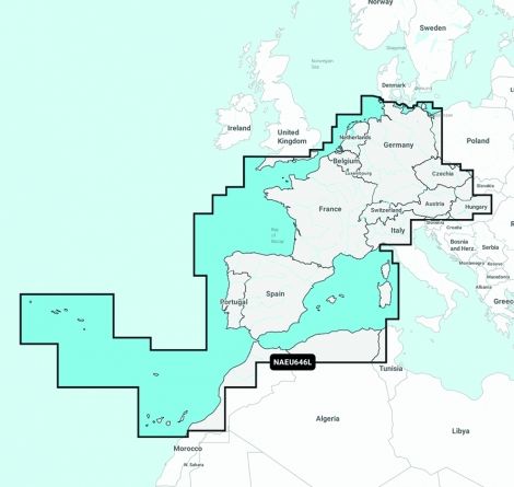 Navionics+ NAEU646L Zentral- +Westeuropa