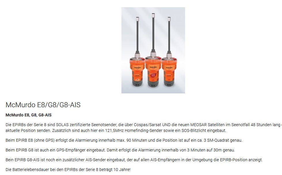 McMurdo Smartfind G8+ AIS Manuelle Epirb