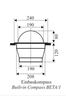 Kompass Beta/1 Einbau chrom 5°-Teilung