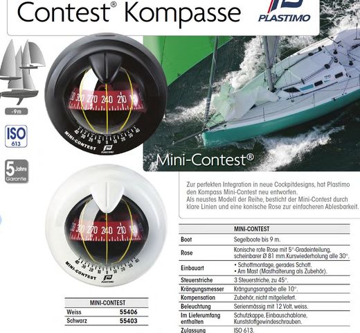 Kompass Mini Contest schwarz Rose rot