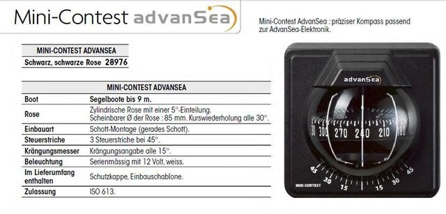 Kompass Mini-Contest advanSea schwarz