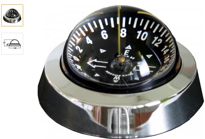 Kompass Silva 85E Chrom mit Beleuchtung