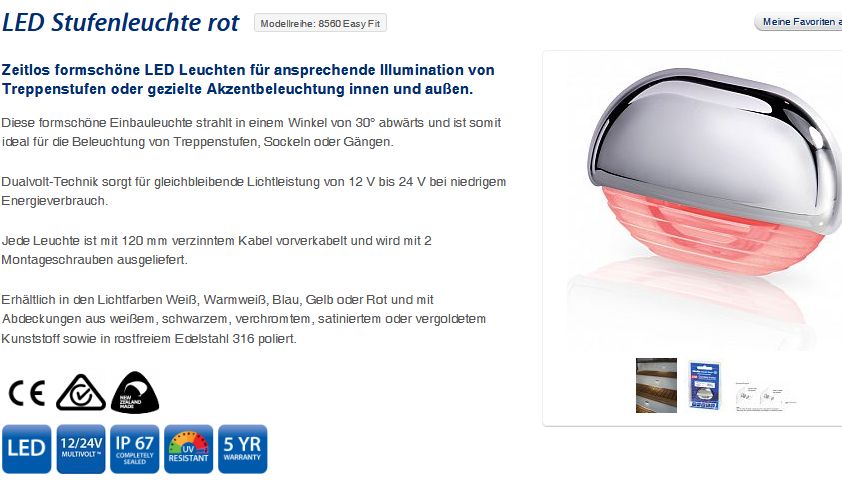 Easy Fit niro 45x31mm LED rot - zum Schließen ins Bild klicken