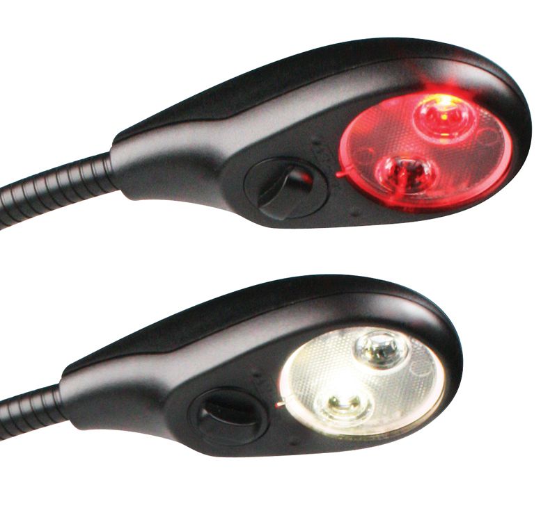 Flexi Spot schwarz 400mm LED rot/weiß