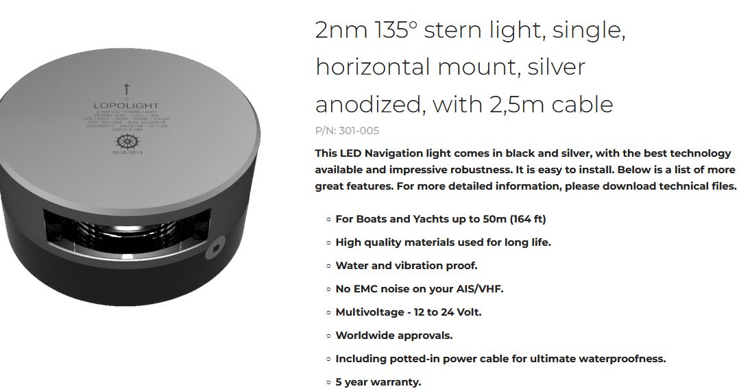 Lopolight 301-005-FB -12m Hecklicht alu