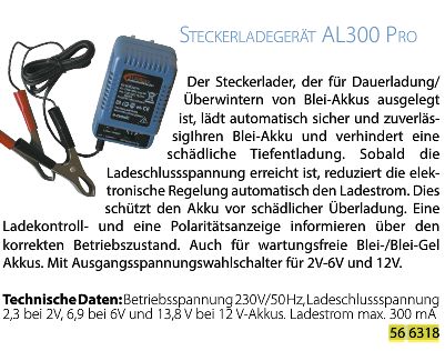 Batterielader AL300pro für 6+12V