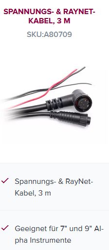 Raymarine Alpha Spannungs-RayNetkabel 3m