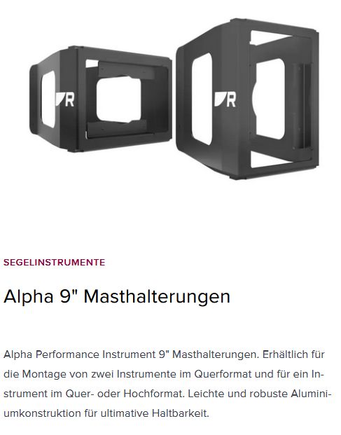 Raymarine Alpha 9" Masthalterung/1Instru