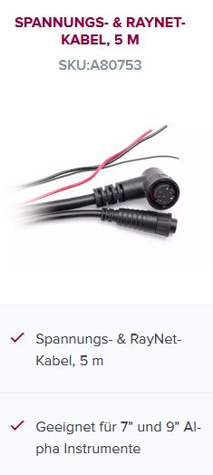 Raymarine Alpha Spannungs-RayNetkabel 5m