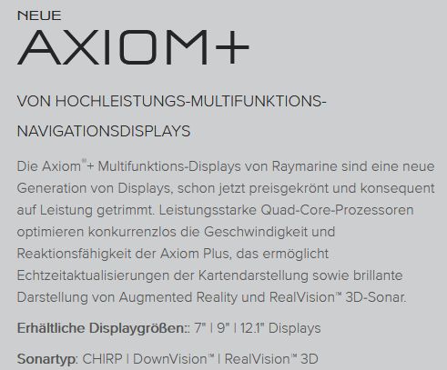 Raymarine Axiom+ 7"MFD 3D RealVis ohne G