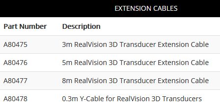 Raymarine 3m RealVision 3D Geberverlänge