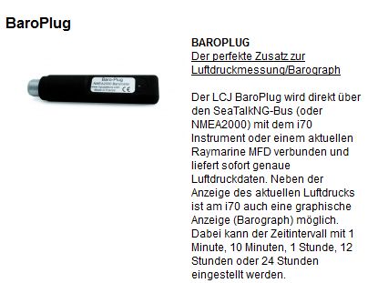 Raymarine LCJ Baro-Plug für NMEA2000