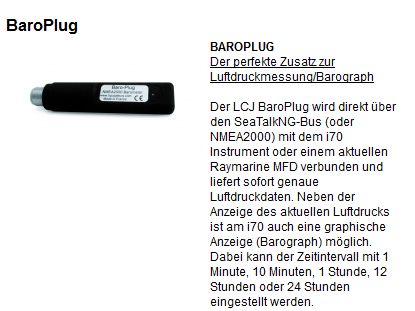 Raymarine LCJ Baro-Plug für NMEA2000 - zum Schließen ins Bild klicken