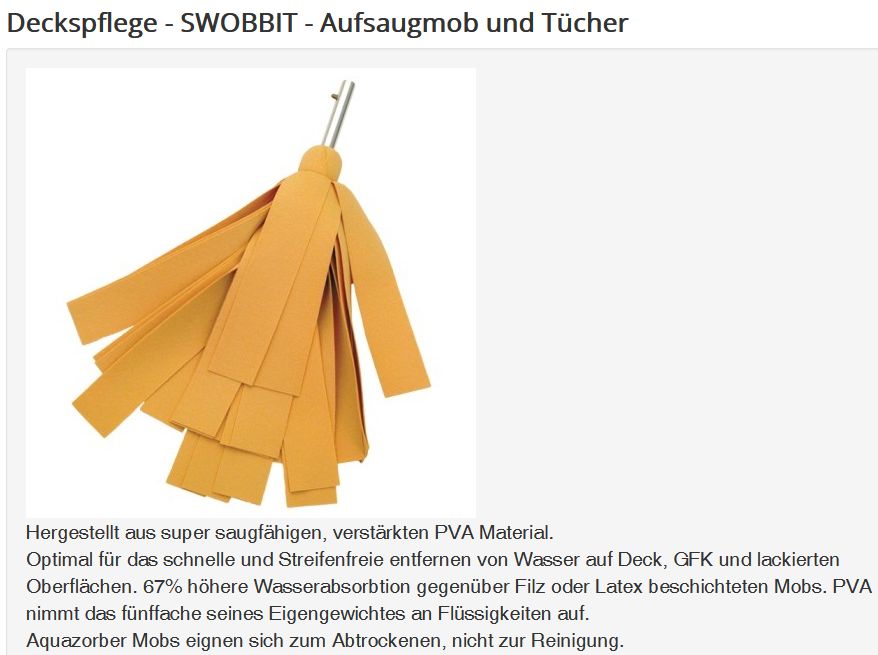 Swobbit Aquazorber Aufsaugmob 50mm Strei - zum Schließen ins Bild klicken