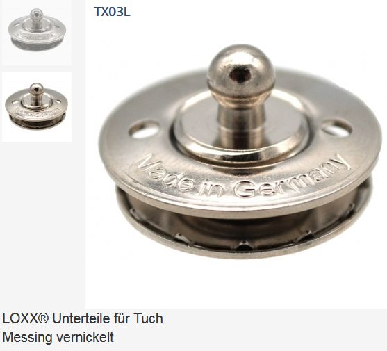 Loxx TX03L Unterteil Tuch 100Stk vernick