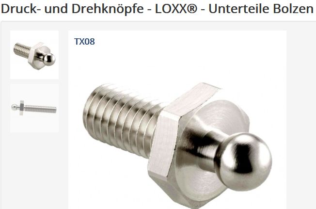 Loxx Unterteil TX08 M5x22mm 10Stk vernik