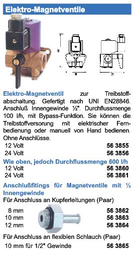 Benzinabsperrhahn elektrisch -100L 12V