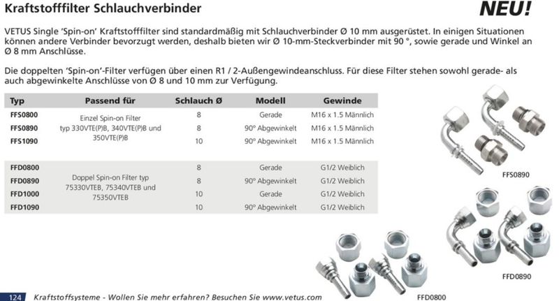 Vetus Schlauchverbinder FFD1000 f 10mm