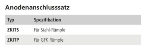 Vetus Anoden Anschlußkit für Stahl ZKITS