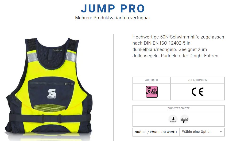 Schwimmweste Jump pro 70- 90Kg blau/neon