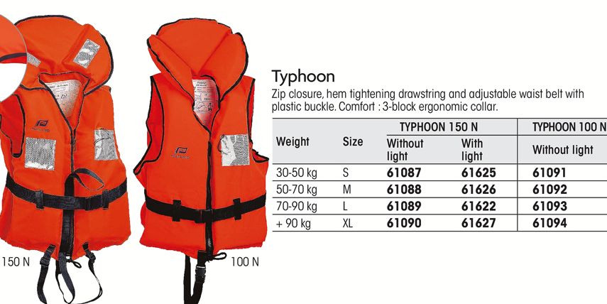 Rettungsweste Typhon 150N 70-90kg Gr L