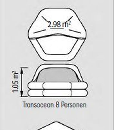 Rettungsinsel Transocean 58747 Tasche 8P