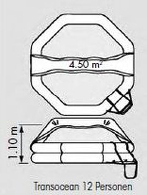 Rettungsinsel Transocean ISAF 12Pers Con