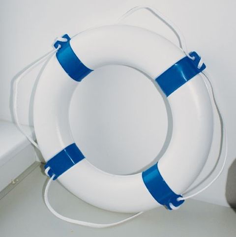 Rettungsring 65x40cm Corallo weiß/blau - zum Schließen ins Bild klicken