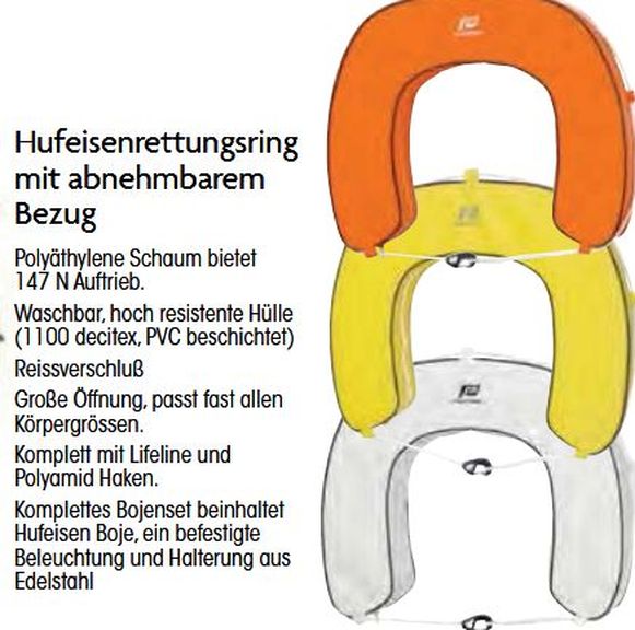 Hufeisenrettungsring orange 53x62x11cm - zum Schließen ins Bild klicken