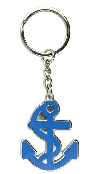 Schlüsselring mit Anker blau