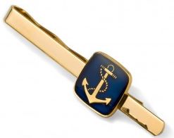 Krawattennadel Anker blau/gold