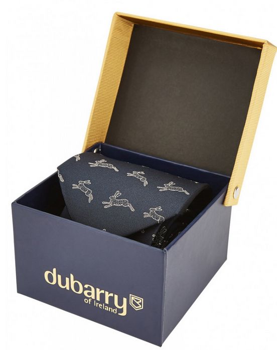 Krawatte Dubarry Laken navy 100%Seide - zum Schließen ins Bild klicken