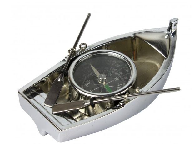 Kompass Ruderboot 10cm Chrom