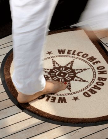 Fußmatte 75x50cm welcome on Bord braun - zum Schließen ins Bild klicken