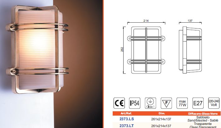 Gitterlampe 261x214mm messing Glas satin