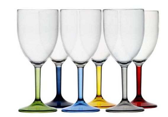 Party Wasser/Weinglas 6 Stk färbig - zum Schließen ins Bild klicken