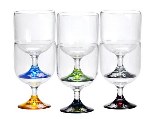 Party Wasser/Weinglas färbig 6Stk stapel