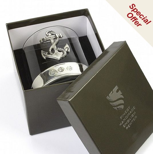 Whisky Glas Eng Pewter Anker/Geschenkbox