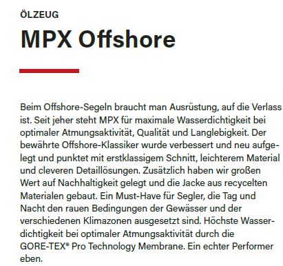 MPX Gore Offshore Jacke 82307 M black - zum Schließen ins Bild klicken