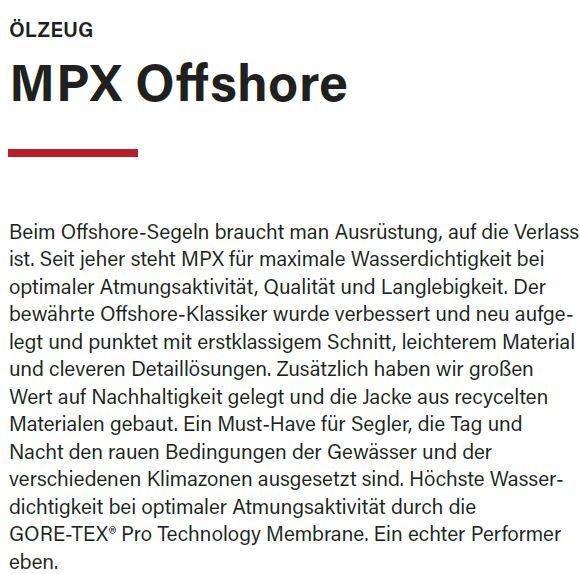 MPX Gore-T Offshore Jacke 82307 XS red - zum Schließen ins Bild klicken