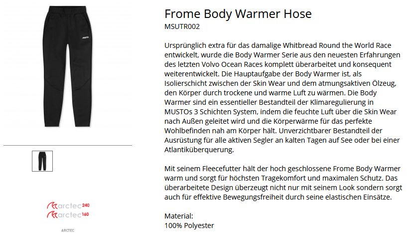 Frome Mid Layer Hose 80890 XS black