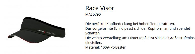 Evolution Race Visor 80050 black 1SIZE