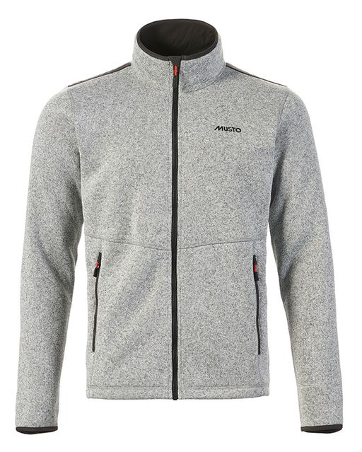 Fleece Jacke knitted 82556 L grey/mela