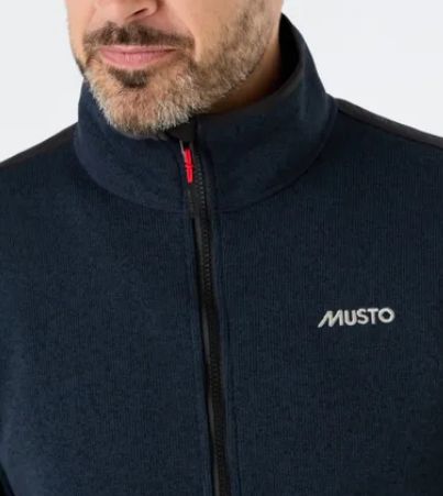 Fleece Jacke knitted 82556 XL navy/marl