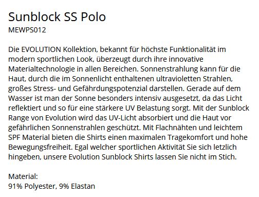 Evolution Sunblock Polo 81156 8 navy
