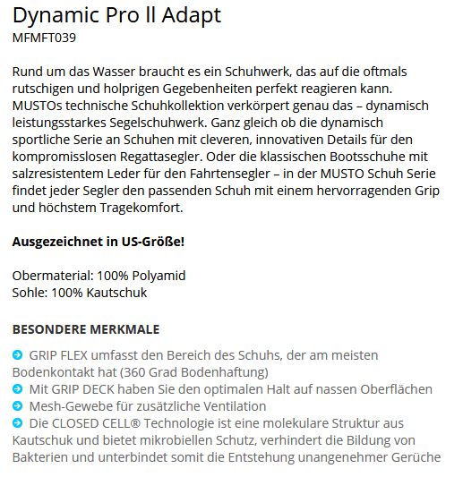 Dynamic Pro II Adapt platin US-7 = 40