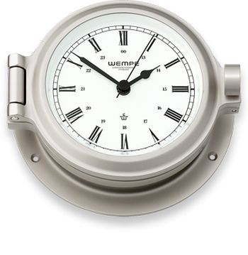 NAUTIK Bullaugenuhr 120mm vernickelt röm