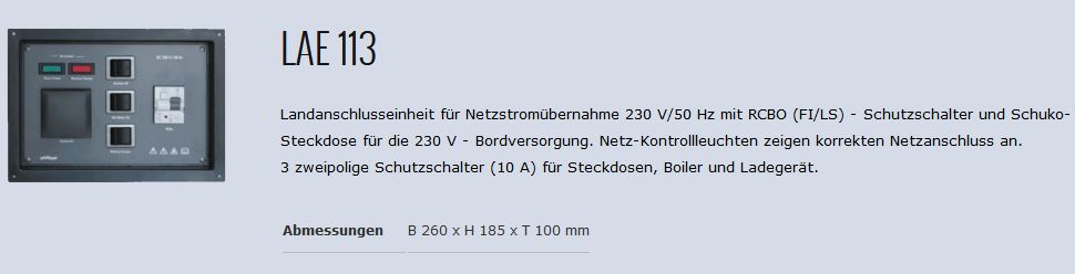 Landanschlußeinheit LAE 113