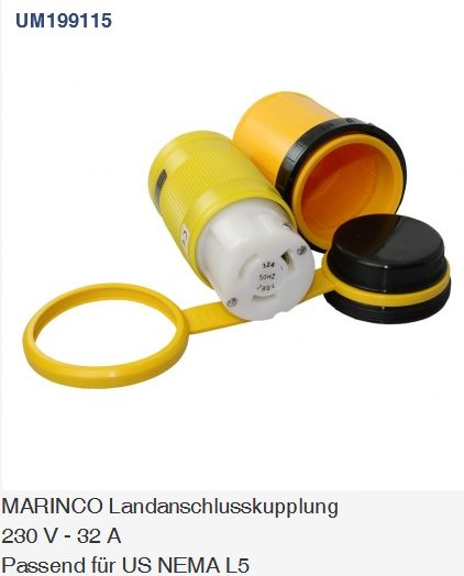 Marinco NEMA L5 Kupplung 230V-32A Set
